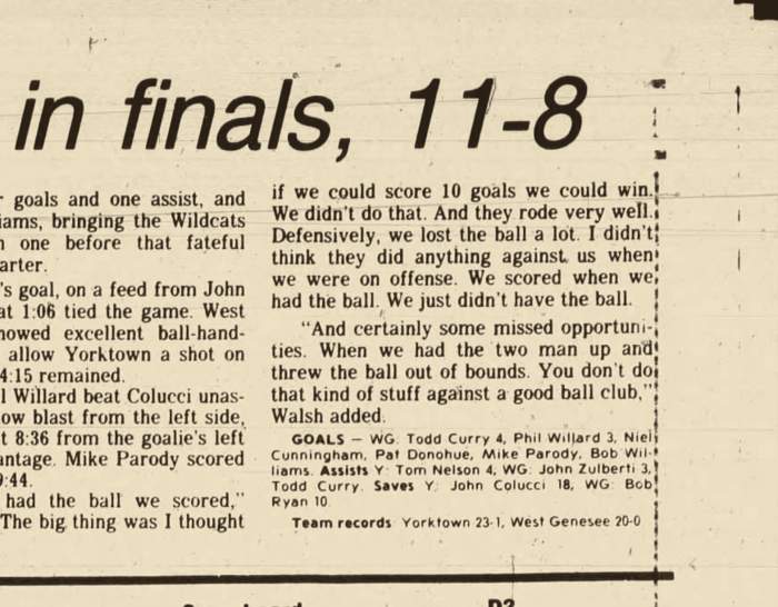 1983 state final story and scoring summary