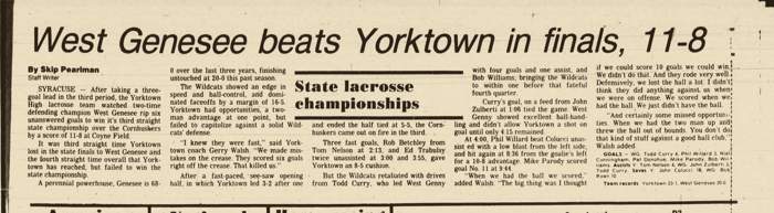 The Herald Statesman, June 12, 1983: West Genesee beats Yorktown in finals, 11-8