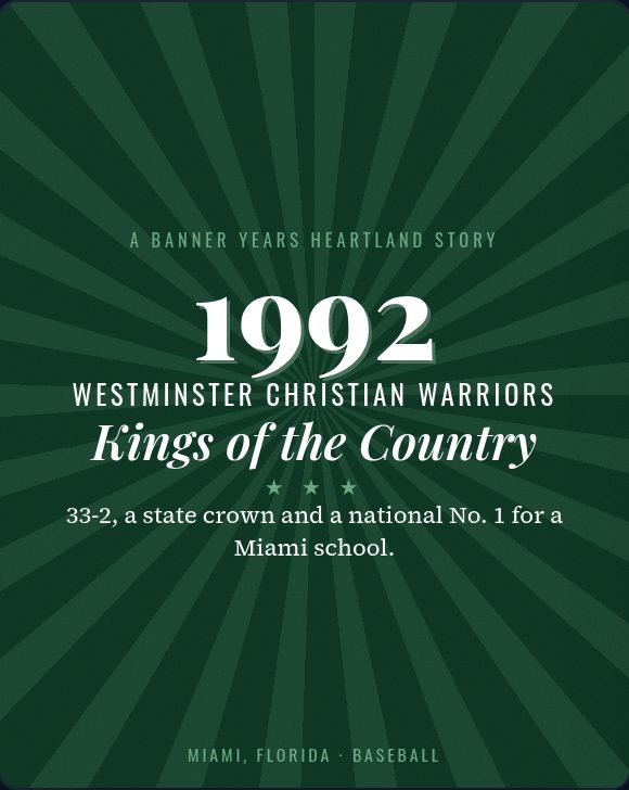 Title slide: Westminster Christian Warriors, 1992, Kings of the Country